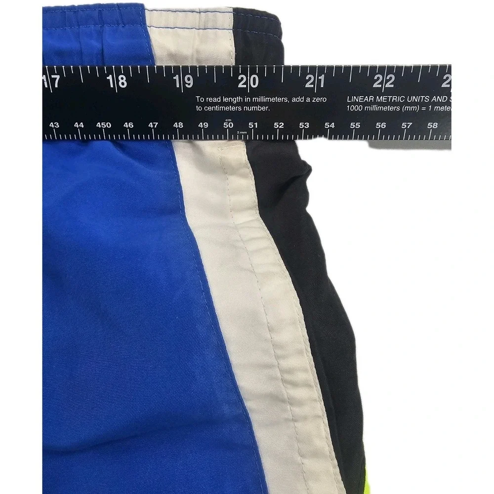 Nike Swim Trunks Mens XL Blue Green White Drawstring Bathing Suit Shorts Lined